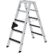 Produktbild MUNK | Stufen-Stehleiter Clip-Step | beidseitig begehbar | rutschhemmend R13 | 2 x 5 Stufen