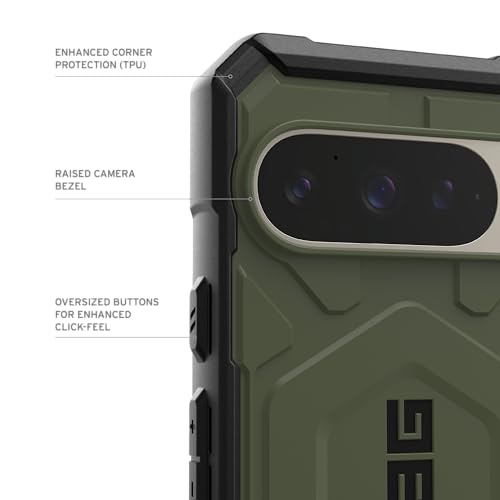 Image of Urban Armor Gear UAG Case Pathfinder Rugged Anti-Scratch Shockproof, Compatible with Magnetic Charging Protective Cover Designed for Google Pixel 9 Pro, Military Drop Tested MIL-STD - Olive Drab