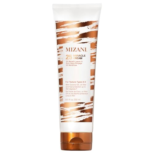 Mizani 25 Miracle Leave-In Curl Cream - Anti-Frizz Heat Protectant Adds Lightweight Moisture & Softness With Coconut Oil For Natural & Curly Hair