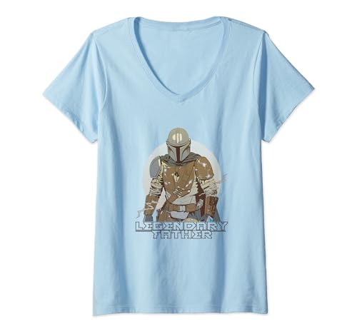 T-shirt Star Wars: The Mandalorian femme col V idée cadeau idéale pour la fête des pères