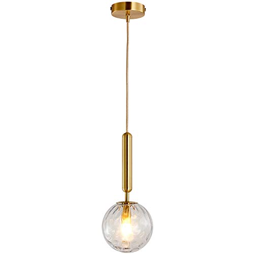 Boule suspendue lampe E14 idéale pour illuminer une chambre chaleureuse