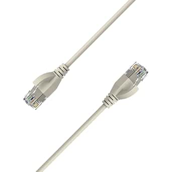 Elfcam® - 15m Câble Ethernet Cat 6A Ultra Slim 10Gbps 32AWG UTP OD2,8mm 500MHz, 10Gb Thin RJ45 Cat 6A Patch Cord pour LAN, Routeur, Modem, Xb Laptop et Servers, Blanc, 15 Mètre
