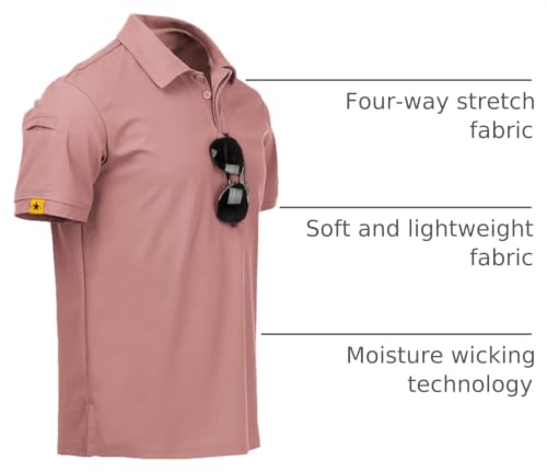 Image of ZITY Mens Polo Shirt Short Sleeve Sports Tactical T-Shirt Athletic Golf Polos Daily Casual Stylish Collared Shirts for Men