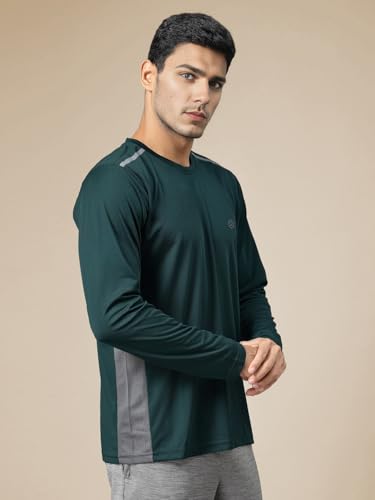 Image of CHKOKKO Gym T Shirts for Men Workout Solid Quick Dry Sports Men T-Shirts Breathable Lightweight Full Sleeve Regular Fit Round Neck Running Stylish Tshirt for man