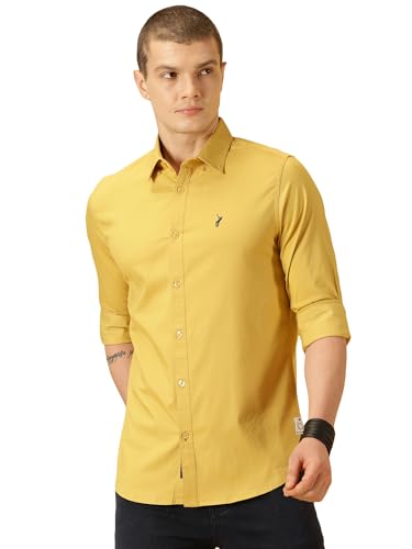 Image of Thomas Scott Men's Cricket Club Collection Classic Regular Fit Twill Shirt | 100% Cotton Long Sleeve Solid Shirt with Button Down Collar (Available in Plus Size)