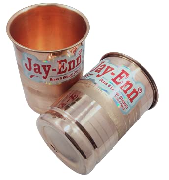 Vasos de cobre auténticos Juego de 2 piezas artesanales para agua fresca 4