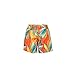 Family Matching Swimwear Fashion Print Beachwear Mother Daughter Swimsuits Father Son Swim Trunks Bathing Suit (Boy, Orange, 6-8 Years)