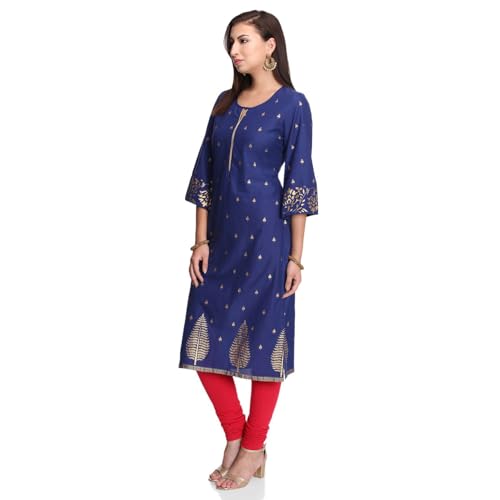 Image of Rangriti Blue Straight Kurta for Women