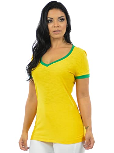 Camiseta brasil lisa fenomenal (G, Amarelo) 3 Camiseta brasil lisa fenomenal (G, Amarelo) - Imagem 3