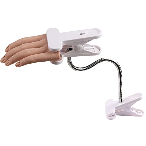 Knowu Acrylnägel, realistisch, Nail Practice Training Hand, Teaching Modell, weiches Silikon, handgefertigt, bendable Nail Practice False Nail Art Practice Tool 3# Cover