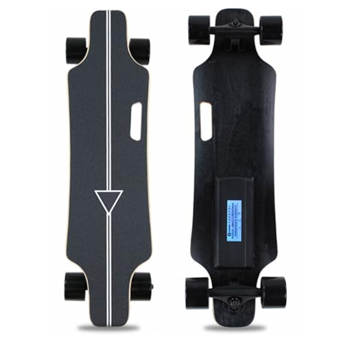 Monopatín Eléctrico con Mando a Distancia, Longboard Cruiser Completo con Frenado Suave de 4 Velocidades, Compatible con Cambio de Marcha Adelante/atrás, Velocidad Máxima de hasta 29 mph A