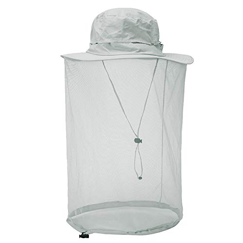 Hunterbee Light Gray Beekeeper Polycotton Round hat with Veil/Beekeeping Protection mask/Honey bee hat