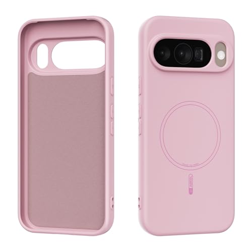 Coque antichoc Google Pixel 10 Pro magnétique silicone liquide rose
