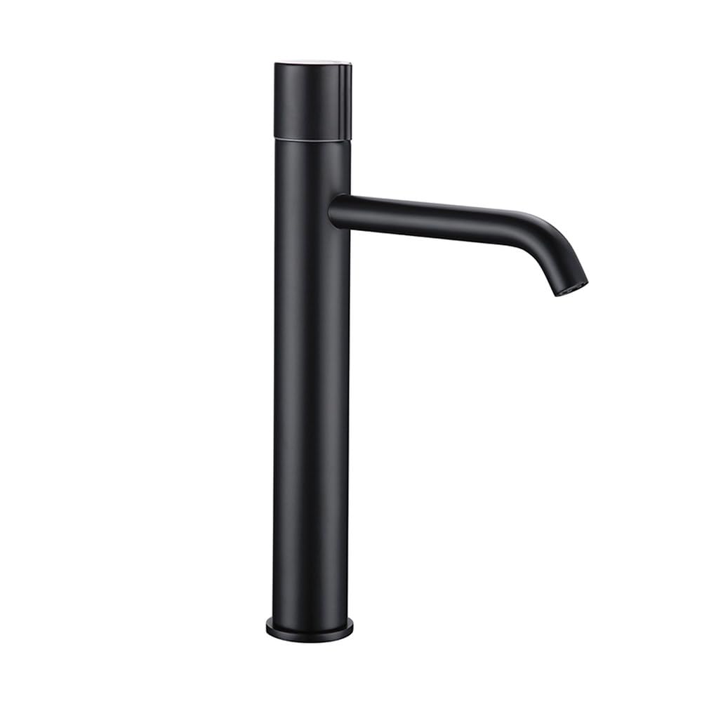 Robinet lavabo salle de bain noir mat corps haut mitigeur eau froide chaude hôtel