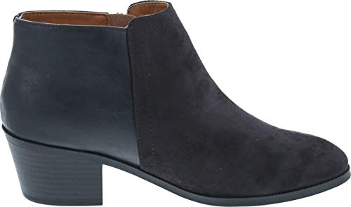 Image of Soda Women's Mug Round Toe Faux Suede Stacked Heel Western Ankle Bootie