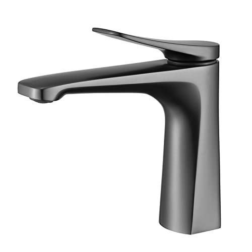 Grifo de lavabo monomando de latón oro cepillado de un solo orificio LWX para baño elegante