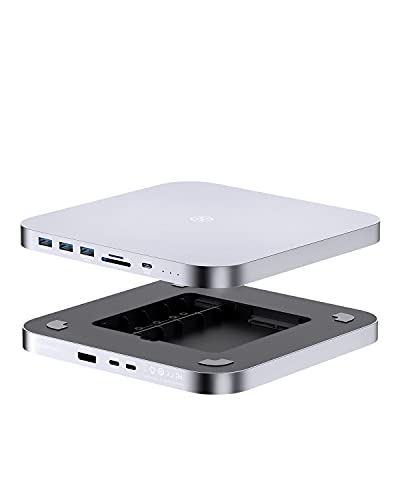 Hagibis USB-C Hub with Dual Hard Drive Enclosure, Type-C Docking Station for Mac Mini M1 with 2.5inch SATA, M.2 NVMe NGFF, 4K@60Hz DP1.4, USB 3.1 Gen2, 10Gbps USB-C, SD/Micro SD (MC25 Pro DP)