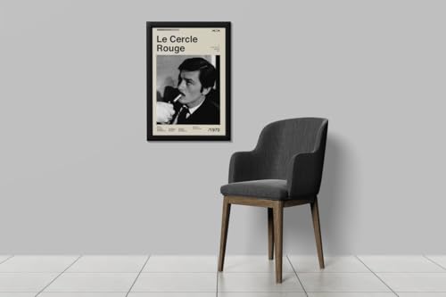 Image of BLINKART Le Cercle Rouge Movie Poster Frame 8x12 Inch | Premium 300 GSM Paper Wall Print | Mid Century Vintage Film Artwork for Home, Bedroom, Living Room, Office | Framed Photo Decor