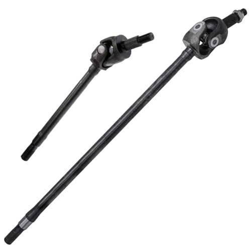 Image of Detroit Axle - Pair Front U-Joint Axle Shafts for 2007-2018 Jeep Wrangler 2018 Wrangler JK [Dana 30 AXLE] 2008 2009 2010 2011 2012 2013 2014 2015 2016 2017 U-Joint Axle Shafts Assembly Replacement
