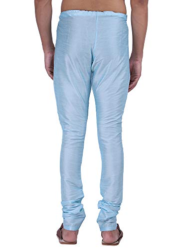 Image of HUZUR Men Pyjama,Churidar,Bottom wear,Silk Blend,Regular Fit,Wedding,Party,Festival,Family Funcation,White,Gold,Pajama