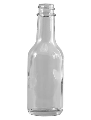 Nakpunar 24 pcs, 50 ml Glass Liquor Bottles with Black Caps (1.69 oz)