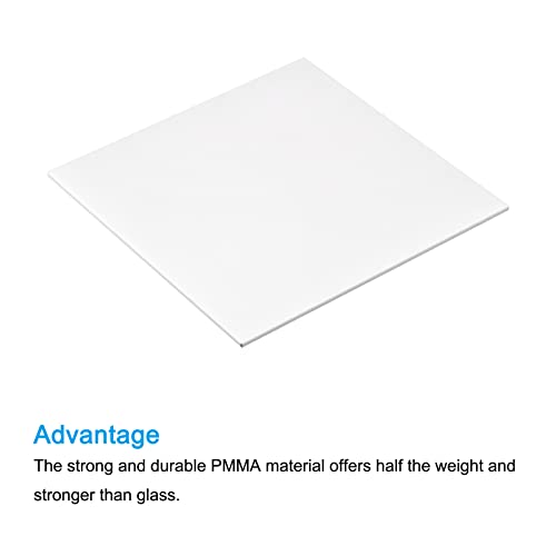 Image of MECCANIXITY PMMA Acrylic Sheets Colored Non Transparent 6 x 6 Inch White for Glass, DIY, Painting, Art Craft