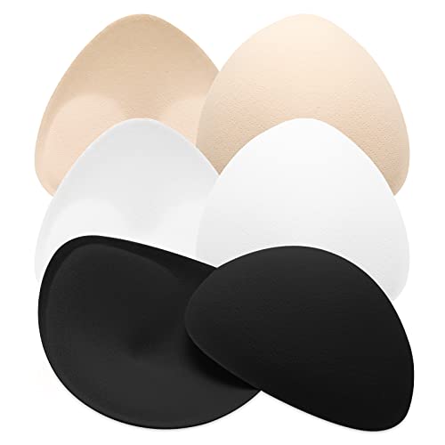 WLLHYF 3 Pairs Triangle Bra Pads Inserts, Breathable Bra Inserts Skin Color Removable Breast Padding Soft and Comfortable Breast Enhancers Bra Pads for Women Girls Bra Any Cup Cover