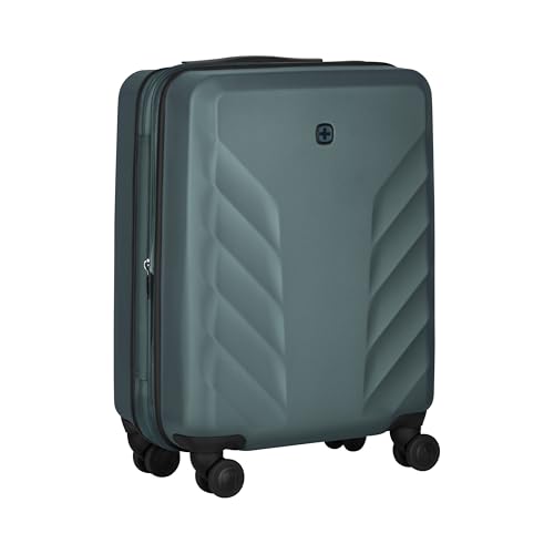 Wenger Motion Maleta Carry-on de Carcasa rígida, Equipaje de Mano, Trolley, 36 (43) l, Cierre de Seguridad, Mujer, Hombre, Viajes, Vacaciones, Verde/Gris, 612702