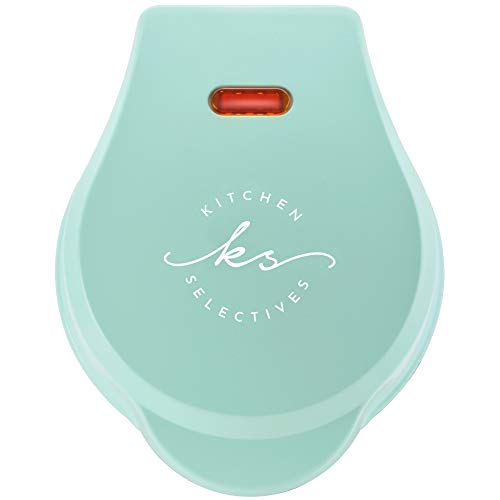Kitchen Selectives Mint Green 4 Inch Round Mini Waffle Maker #TOP4