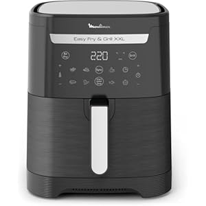 Moulinex Easy Fry & Grill XXL Friggitrice ad Aria, 6,5Litri/2Kg, 2 Pietanze in 1, Cottura ad Aria e Griglia, Capacità fino a 8 Persone,1830W, 8 Programmi, App Ricette, EZ8018