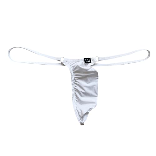 Gogobear Mens Spaghetti Strap Ice Silk Thongs Low Rise Solid Color G-string Bikini Briefs Underwear3
