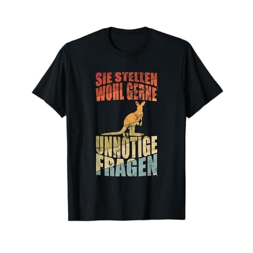 Sie Stellen Wohl Gerne Unnötige Fragen Retro Känguru T-Shirt