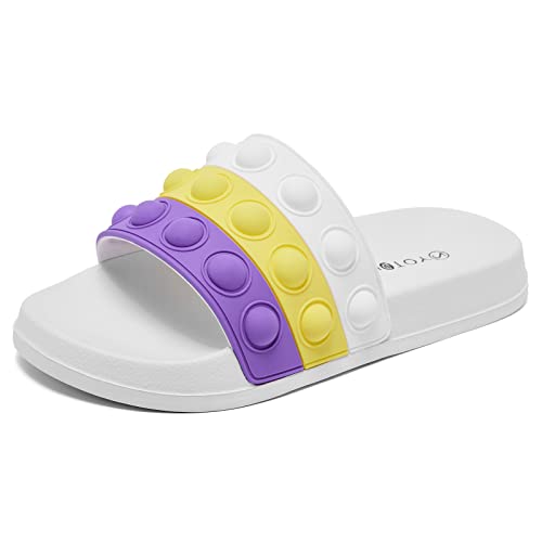 Engtoy Kid Boys Girls Slides Sandals For Kid Unisex Child Slippers Lightweight Non-slip Open Toe Comfy Shower Beach Funny Slide Sandals