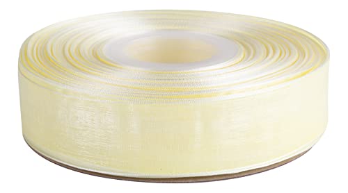 TEKDEERE 25mm Sheer Organza Ribbon,Cream Shimmer Chiffon Ribbon for DIY Crafts Wedding Party Decorations Gift Wrapping Bridal Bouquets (45M) - Image 2
