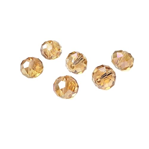 Image of 8mm Rondelle Gold Champagne Glass Beads for Jewelry Making, 300pcs Faceted Briolette Crytal Spacer Beads for Bracelet Necklace Earring