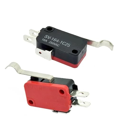 Microinterruptor de límite de recorrido momentáneo SPDT 16A 250V CA de 3 pines 5