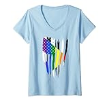 Photo Gallery donna dritto ally pride bandiera usa dritto alleato bandiera maglietta con collo a v Photo Gallery donna dritto ally pride bandiera usa dritto alleato bandiera maglietta con collo a v