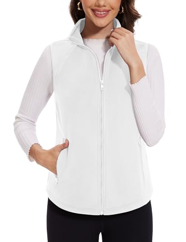 image for MAGCOMSEN Womens Polar Fleece Vest Outerwear Sleeveless Lightweight So