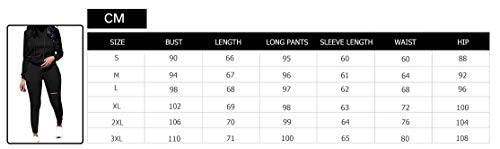 Women's Sweatsuits, Women's 2 Pcs Tracksuit - Round Neck Long Sleeve Top Stripe Long Pants Jumpsuit Outfits Set - Sport - Thumbnail 2