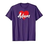 I Love Adam First Name Tshirt I Heart Named T-Shirt
