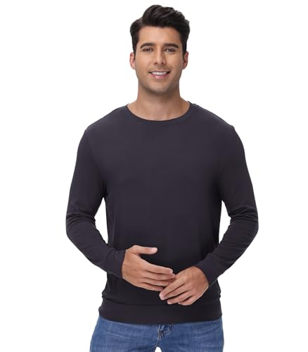 WiWi Pajama Top for Men Men's Lightweight Long Sleeve Tees Crewneck Sweatshirt Loungewear PJs Sleepwear Tees S-XXL3