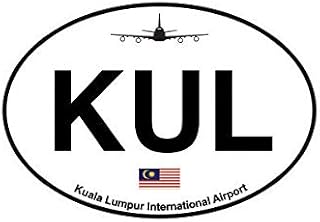 EW Designs Kuala Lumpur Airport Euro Oval Sticker Decal Vinyl KUL Malaysia Bumper Sticker Vinyl Sticker Car Truck Decal 5"