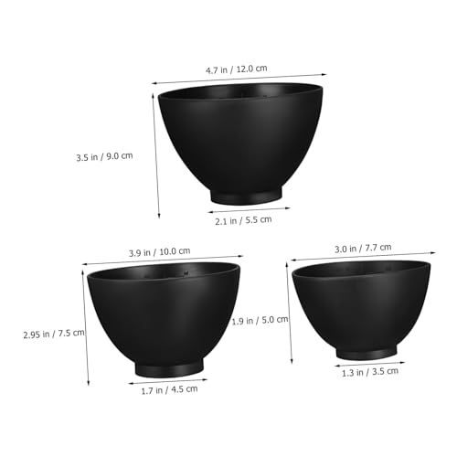 3 piezas de tazones de silicona para mezclar mascarillas miniatura 3