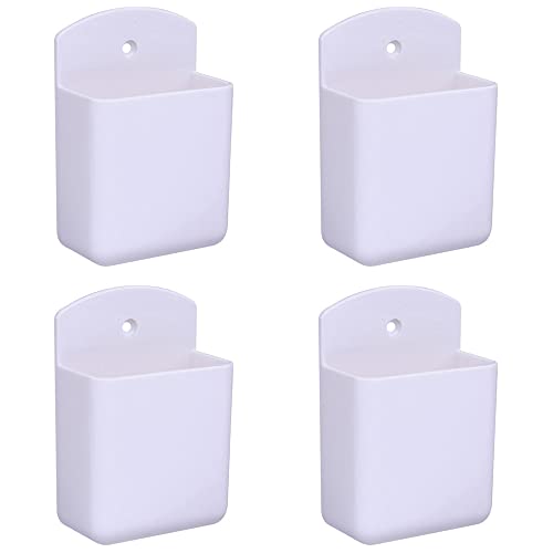 Hsthe Sea Lot de 4 Supports de télécommande Blancs Support Mural bo?Te de Rangement multimédia pour Bureau à Domicile Chambre Salon Auto-adhésif Atorage...