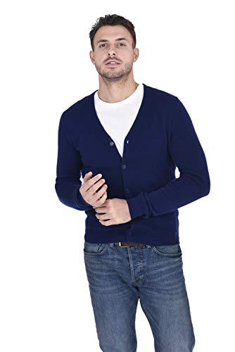 Cashmeren Men's Button Down Cardigan 100% Pure Cashmere Classic Knit V-Neck Sweater4