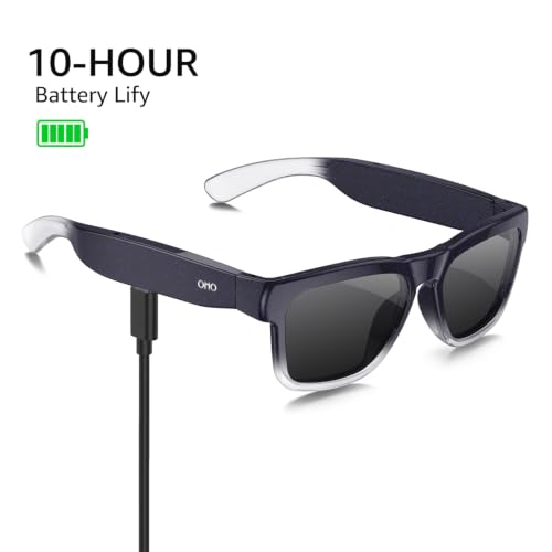 Image of OHO Smart AI Glasses with Bluetooth Audio, Hands-Free Calling, High-Impact 2.0mm Photochromic Blue Light Blocking PC Lenses, Sweat Resistant