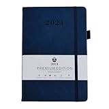 kiskick Tägliches Notizbuch 2024 Planung A5 Planer Terminverwaltung Monatliche Wochenansichten Reibungsloses Schreiben Zeitplan Buch für Zuhause Blau A5