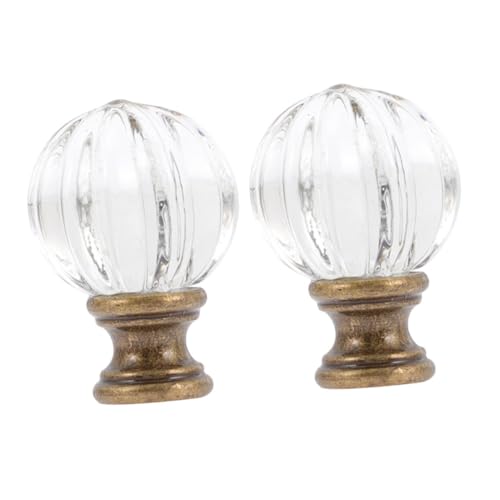 2 tapas de cristal decorativas con perilla de bola para renovar y fijar pantallas de lámparas