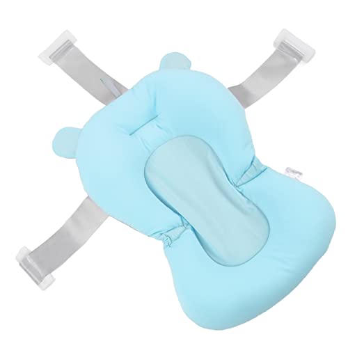 Image of Baby Bath Seat Cushion, Baby Bath Support Cushion Floating Safe Foldable, Adjustable Baby Bath Suspension Pad Infant Bath Supporter for Newborn (Blue Bear)
