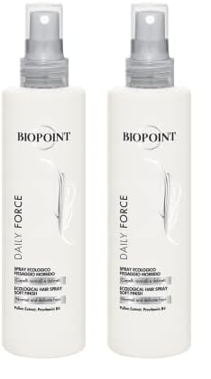 Biopoint Daily Force - Spray Capelli Ecologico a Fissaggio Morbido e Naturale Senza Gas, Azione Protettiva e Rinforzante, Dona Morbidezza e Leggerezza, 250 ml (Confezione da 2)